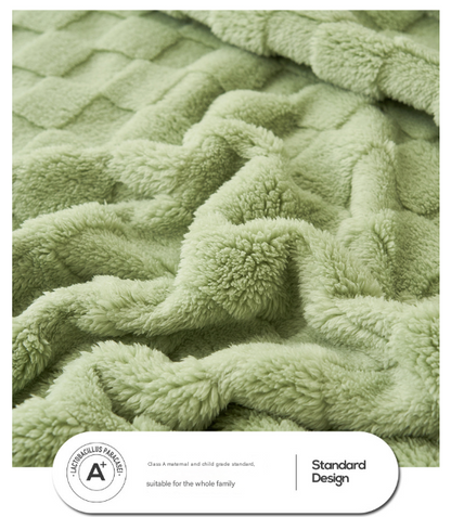 200*230CM Light Pink Ultra-Soft Waffle Textured Plush Fleece Blanket - Large Cozy All-Season Throw for Bed & Sofa