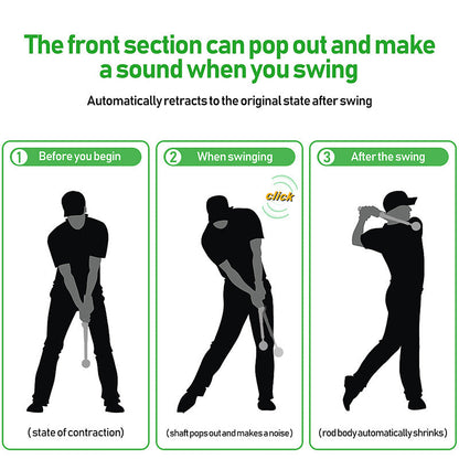 Red Pro Golf Swing Trainer - Extendable with Audible Click & Corrective Grip Aid