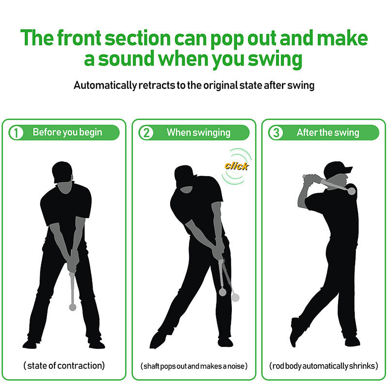 Blue Pro Golf Swing Trainer - Extendable with Audible Click & Corrective Grip Aid