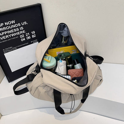 Green and Black Large Capacity Travel Bag with Wet/Dry Separation - Canvas + Polyester, Lightweight Handbag for Short Trips and Fitness, Fits on Luggage