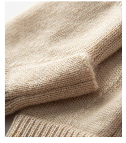 Black Color Block Cashmere Fingerless Gloves for Women Autumn Winter Outdoor Cold Protection Warm Knitted Gloves