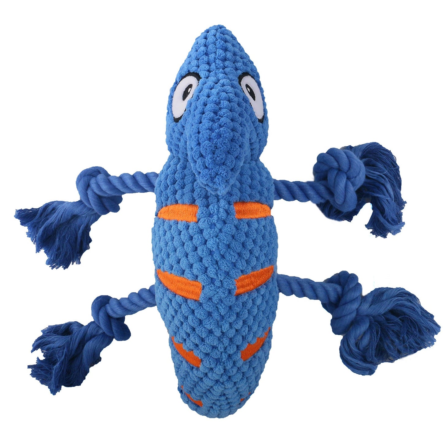 2 Pcs Yellow Interactive Plush Chameleon Dog Toy with Squeaker & Rope Legs - Durable Chew Toy for Medium/Large Dogs, Teeth Cleaning Texture, Machine Washable (10.2in)