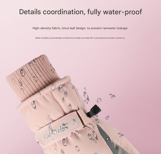 Women's Purple-white Color Combination Top-Rated Waterproof Touchscreen Ski Gloves - Fleece-Lined for Men & Women