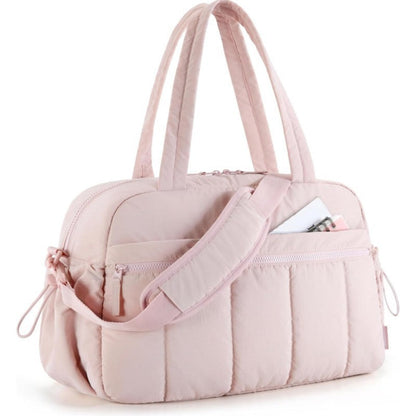 Pink Spacious Travel Duffel Bag - Large Capacity Sports & Fitness Tote with Toiletry Bag, Compartments & Single Shoulder Strap