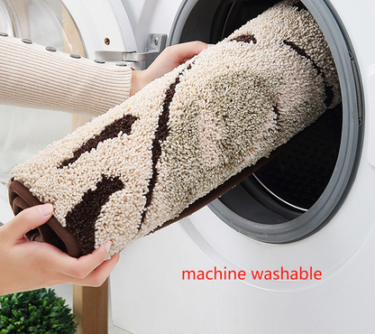 Spring Jacquard Bathroom Mat - Super Absorbent Non-Slip Rug (40x60cm), Toilet Floor Mat for Bathroom/Bedroom/Entryway