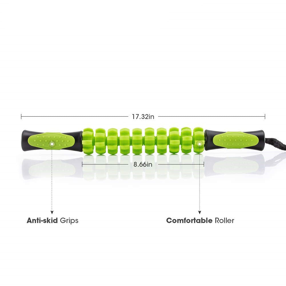 Orange Deep Tissue Massage Roller Stick for Muscle Soreness & Recovery - Portable Fascia Release Tool