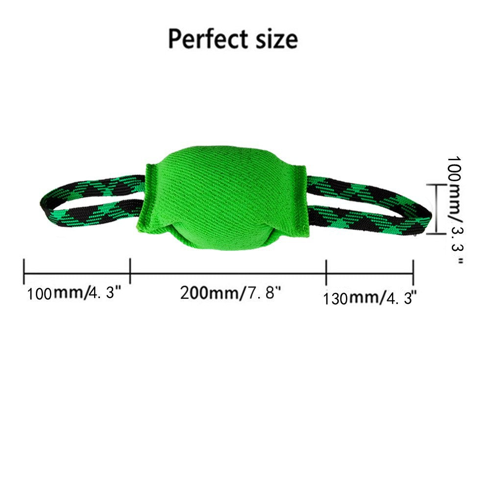 Yellow Durable Dog Tug Toy with 2 Handles - Interactive Bite Pillow for Training & Tug of War