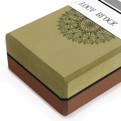 Coffee Brown High-Density EVA Foam Yoga Block for Support & Stability - Lightweight Non-Slip Brick for Yoga, Pilates & Stretching