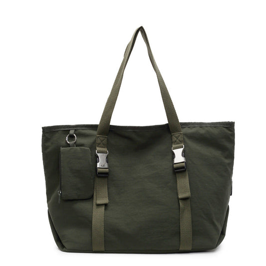 Green Modern Utility Tote Bag for Women - Large Capacity Shoulder Bag with Detachable Pouch for Work, School & Travel