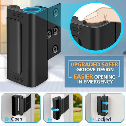 Silver Heavy-Duty Hotel Style Security Door Lock - Childproof Door Reinforcement Latch for Home Safety