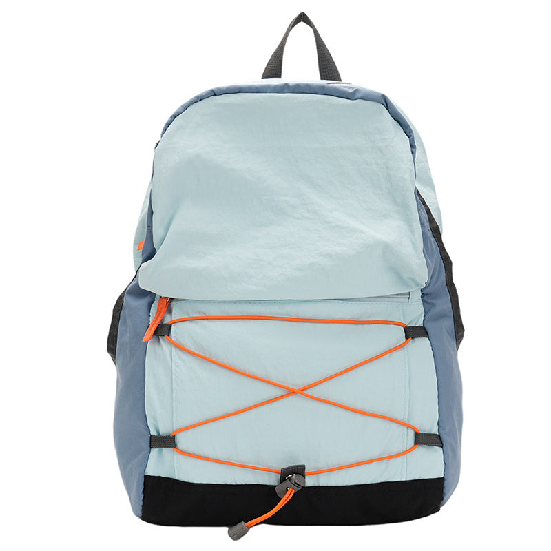 Blue Mini Lightweight Drawstring Backpack for Women - Small Casual Travel Daypack