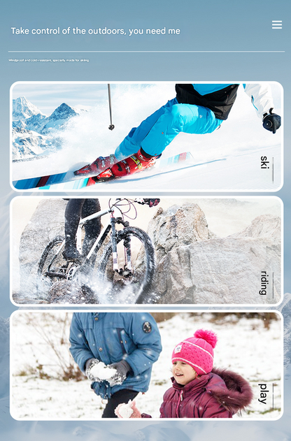 Pink Women's Warm Winter Ski Gloves - Waterproof & Windproof Touchscreen Gloves for Snow Sports