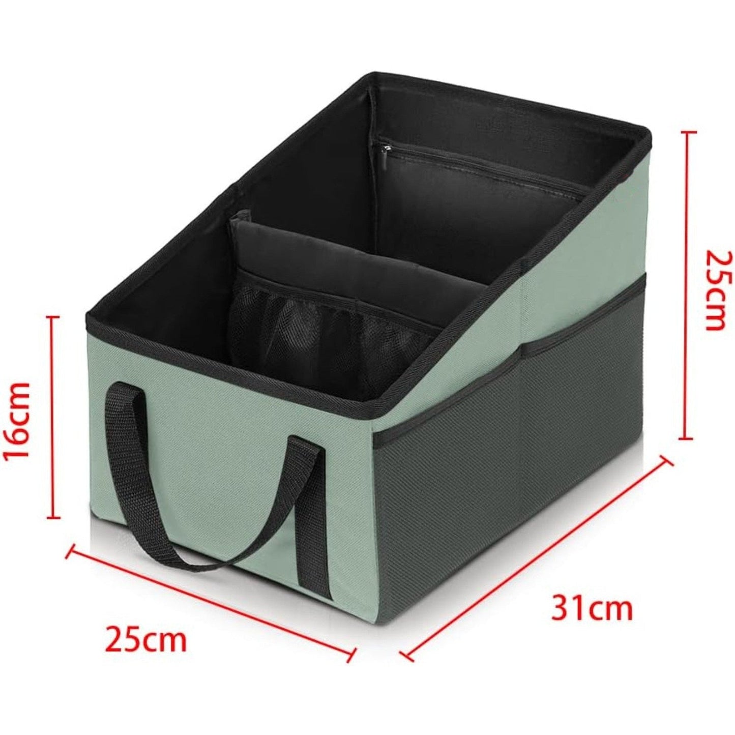 3-piece Black Car Trunk Storage Box - Large Capacity Oxford Cloth Foldable Car Seat Organizer