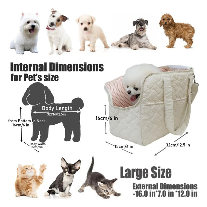 Grey Fashionable Pet Carrier Bag - Stylish Handbag for Cats and Small Dogs