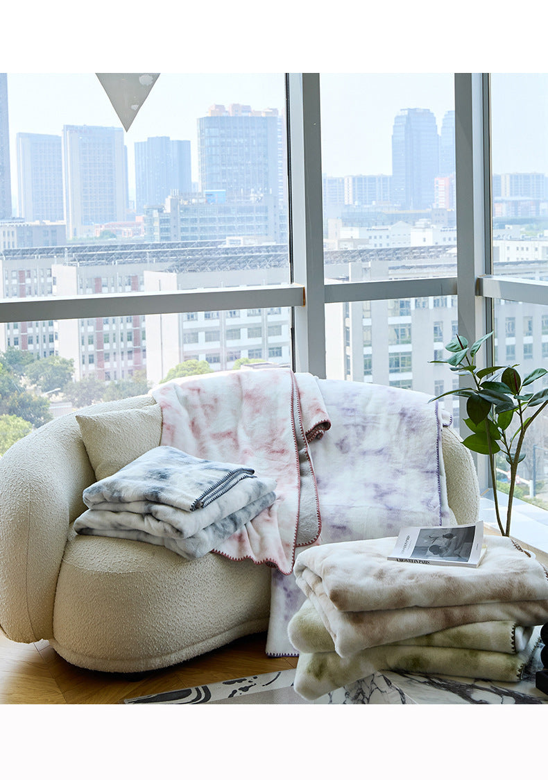 Pink Luxury Mink Velvet Ink Print Blanket - High-Quality Warmth for Your Home(150*200cm)