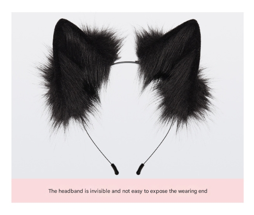 Dark grey Halloween Furry Fox Costume Set - Plush Mask, Ears Headband, Tail, and Paws for Cosplay