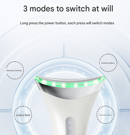 MJ-400 Black Rechargeable EMS Facial & Neck Sculpting Device - 3-in-1 LED Light Therapy Massager(Three colors)