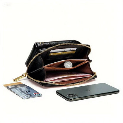 Red Chic Embroidered Crossbody Phone Wallet - All-in-One Purse with Kiss-Lock Clasp