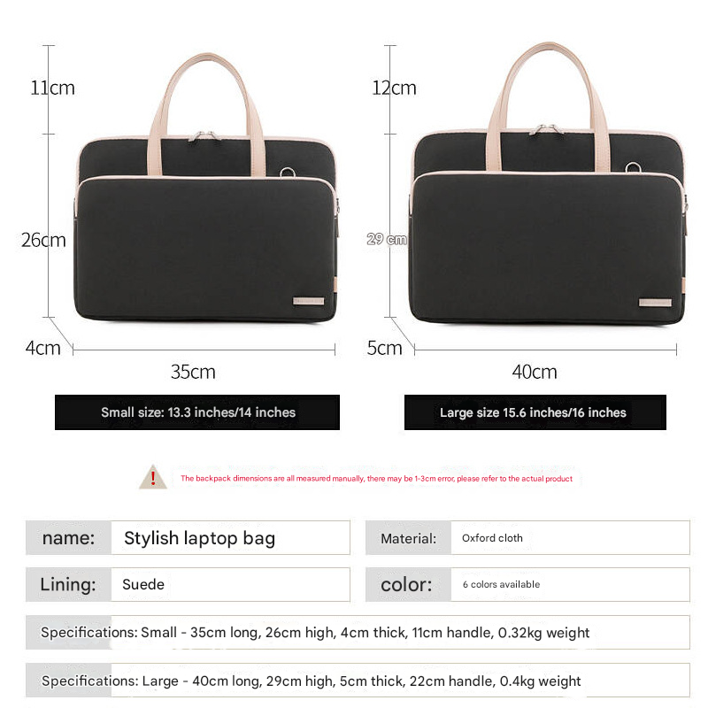 Black Chic Padded Laptop Bag for 15.6-Inch Notebooks - Versatile Shoulder Briefcase with Trolley Strap
