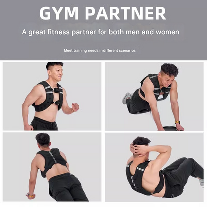Black Gym Partner Weighted Vest - Adjustable & Reflective for Running, Training & Strength Building(5KG)