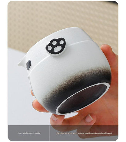 Adorable Panda Design Ceramic Tea Infuser Mug Set - 310ml Travel Crackle Glaze Cup with Lid & Strainer(red)