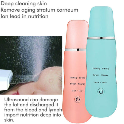 Ultrasonic Skin Scrubber - Deep Cleansing, Peeling, Lifting & Ion Infusion Facial Spatula(purple)