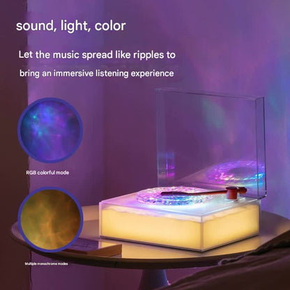 Retro Vinyl Bluetooth Speaker with Water Ripple Light Projection & 360 Surround Sound(blue)