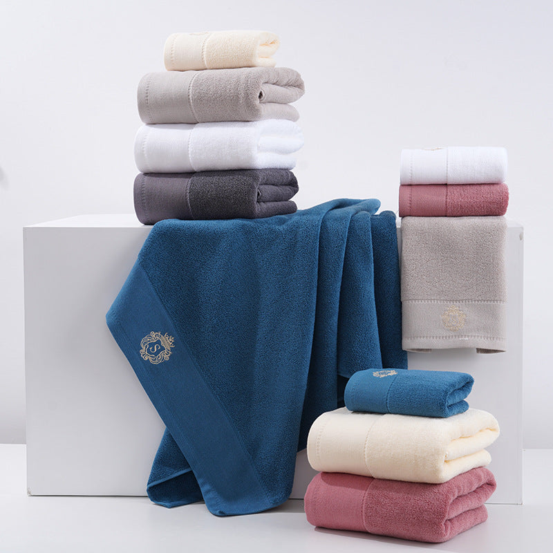 Premium Absorbent Cotton Towel Set - Soft Bath & Hand Towels with Double-Sided Plush(yellow)