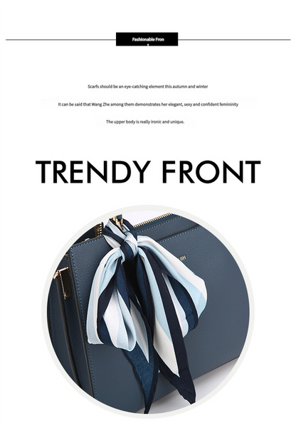 Fashionable Synthetic Leather Crossbody Bag with Detachable Scarf - Multiple Compartments for Daily Essentials(black)