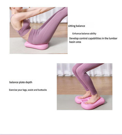 Dual-Side Textured Fitness Balance Board - Core Strengthener with Anti-Slip Massage Surface(pink)
