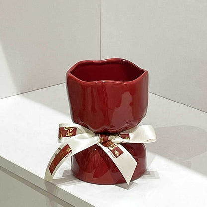 Artisan Handcrafted Ceramic Vase - Minimalist Home Decor with Stable Base(Paintings)