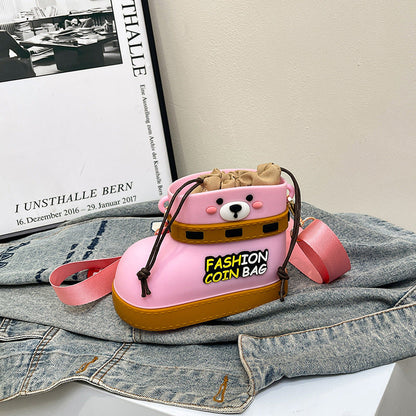 Adjustable Silicone Crossbody Bag - Multi-Way Lightweight Purse with Spacious Design(pink)