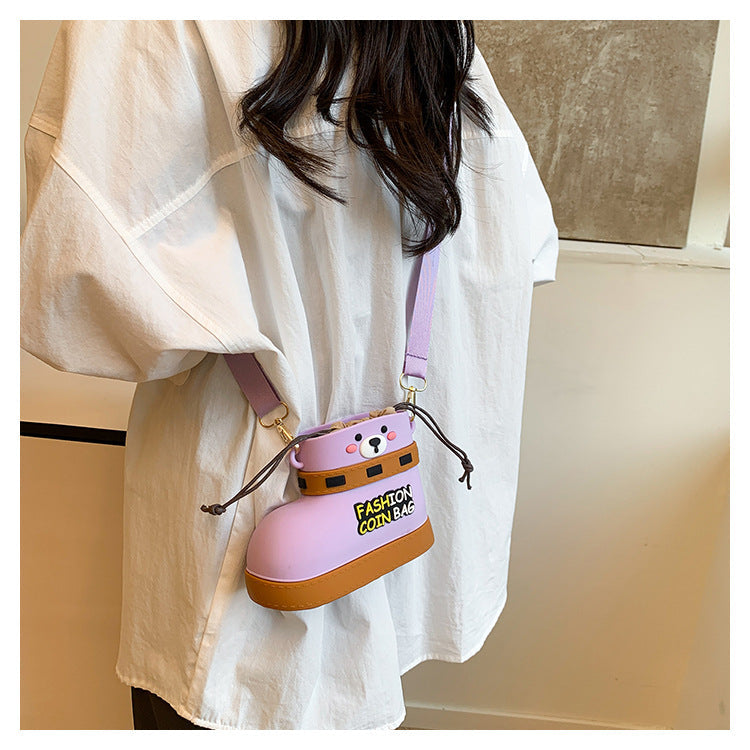 Adjustable Silicone Crossbody Bag - Multi-Way Lightweight Purse with Spacious Design(purple)