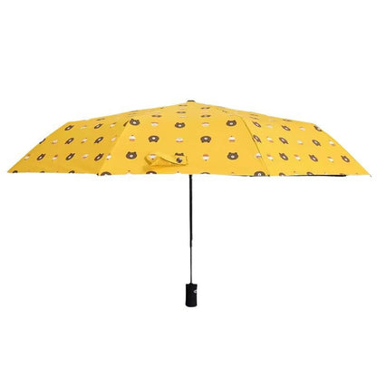 Auto Open/Close 8-Rib Sun & Rain Umbrella - 98cm UV Protection Canopy(white)