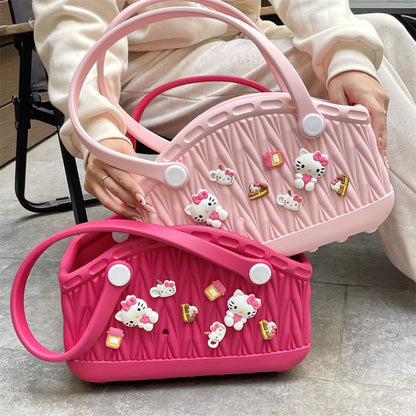 Stylish Handbag - Spacious with Decorative Elements(Orange)