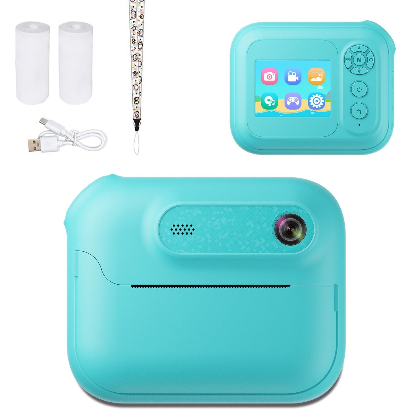Kids Multi-Functional Camera Toy - Instant B&W Printing & Creative Stickers(yellow)