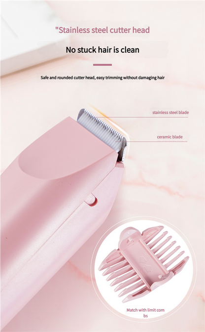 Dual-Head Electric Hair Trimmer - IPX7 Waterproof Body Groomer with Type-C Charging(purple)
