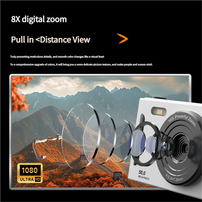50MP HD Digital Camera with 8X Zoom & Dual Lens System(green)