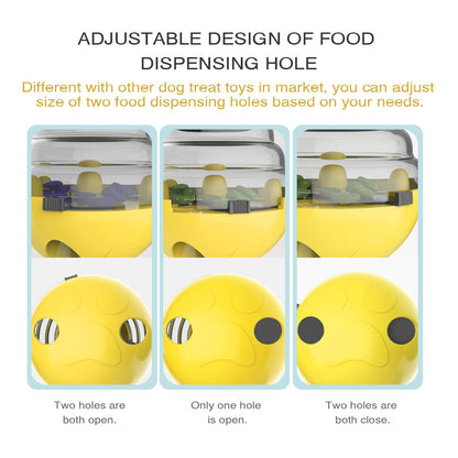 Interactive Dog Puzzle Feeder with Adjustable Food Dispensing Holes(Pink)