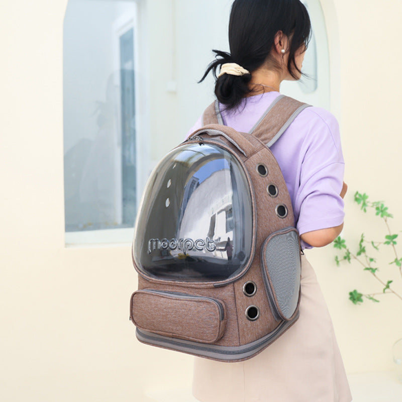 Spacious Pet Carrier with Ventilation System & Water-Resistant Design(grey)