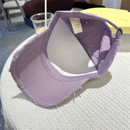 Adorable Cartoon Cat & Stars Baseball Cap - 100% Cotton, Adjustable Fit, Sun Protection(purple)