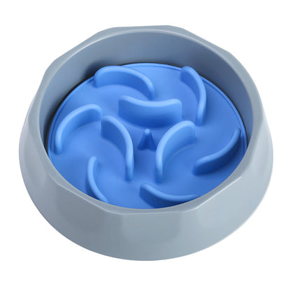 Slow Feeder Dog Bowl Set - Anti-Choke Puzzle Feeder Insert & Bowl for Healthy Eating Habits(blue)