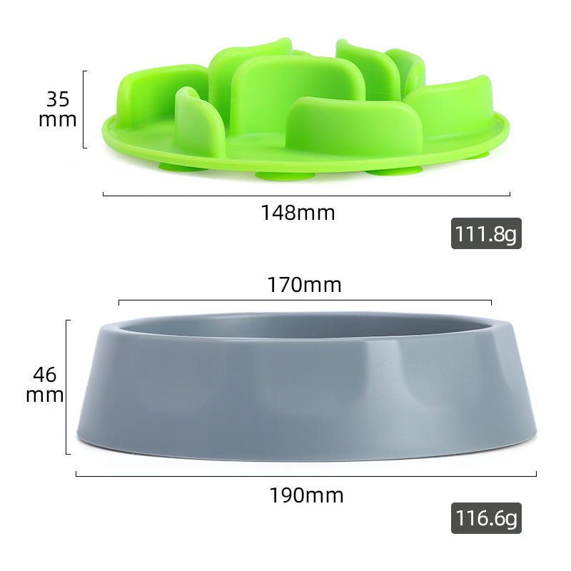Slow Feeder Dog Bowl Set - Anti-Choke Puzzle Feeder Insert & Bowl for Healthy Eating Habits(blue)