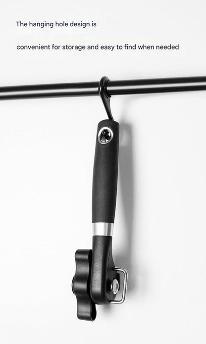 2pc Multifunctional Safe-Cut Can Opener - Smooth Edge, Ergonomic Handle(black)