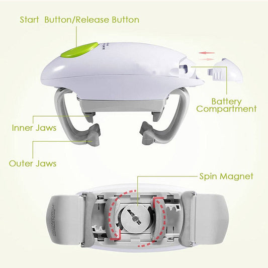 Effortless Electric Jar Opener - Automatic Grip for Arthritis Sufferers, Seniors & Weak Hands(white)