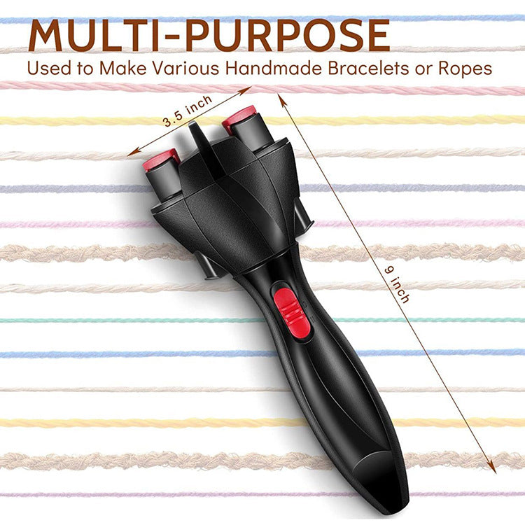 Automatic Hair Braiding Tool - Bi-Directional Rotation, Quick Twist Styling for Braids & Handmade Bracelets(black)
