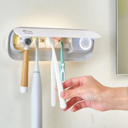 Smart UVC Toothbrush Sterilizer & Holder with Heat Drying, Radar Sensor Night Light(white)