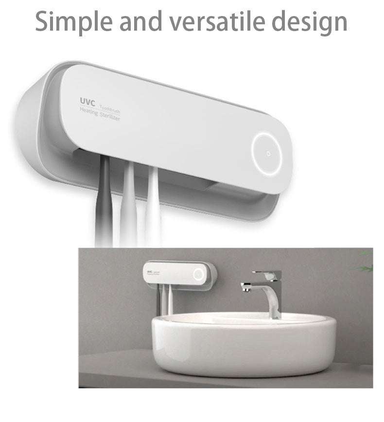 Smart UVC Toothbrush Sterilizer & Holder with Heat Drying, Radar Sensor Night Light(white)