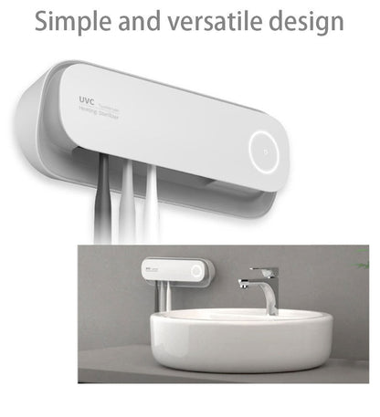 Smart UVC Toothbrush Sterilizer & Holder with Heat Drying, Radar Sensor Night Light(white)