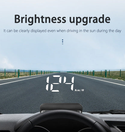 Compact OBD2 Car Head-Up Display (HUD) - Digital Speedometer with 5 Alarm Functions & Adaptive Brightness(black)